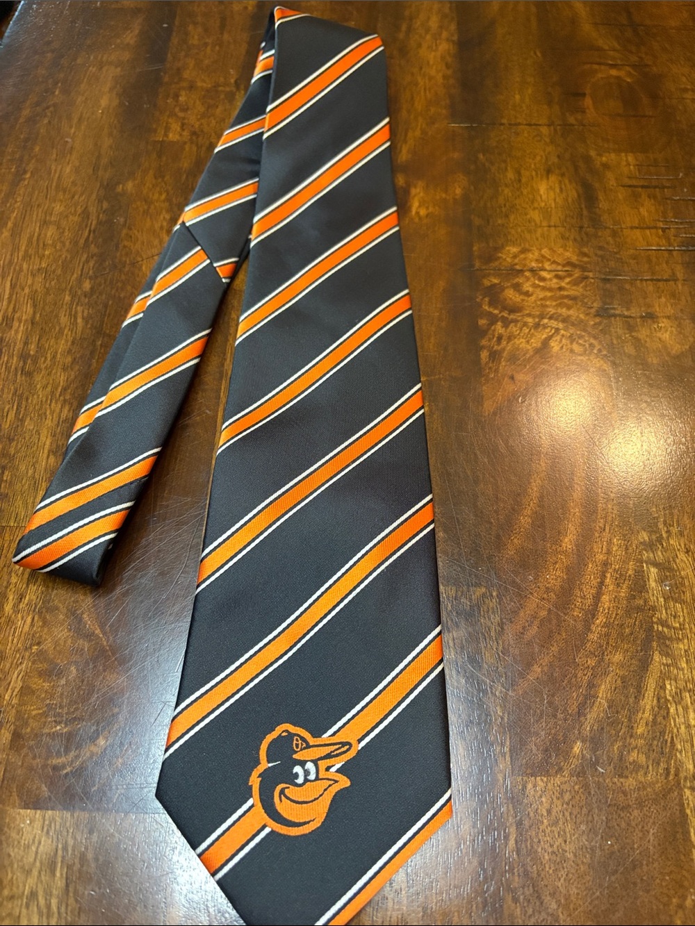 MLB Baltimore Orioles Striped Black/Orange Men’s Tie